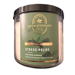 Bath & Body Works Aromatherapy STRESS RELIEF Eucalyptus Spearmint 3 Wick Candle